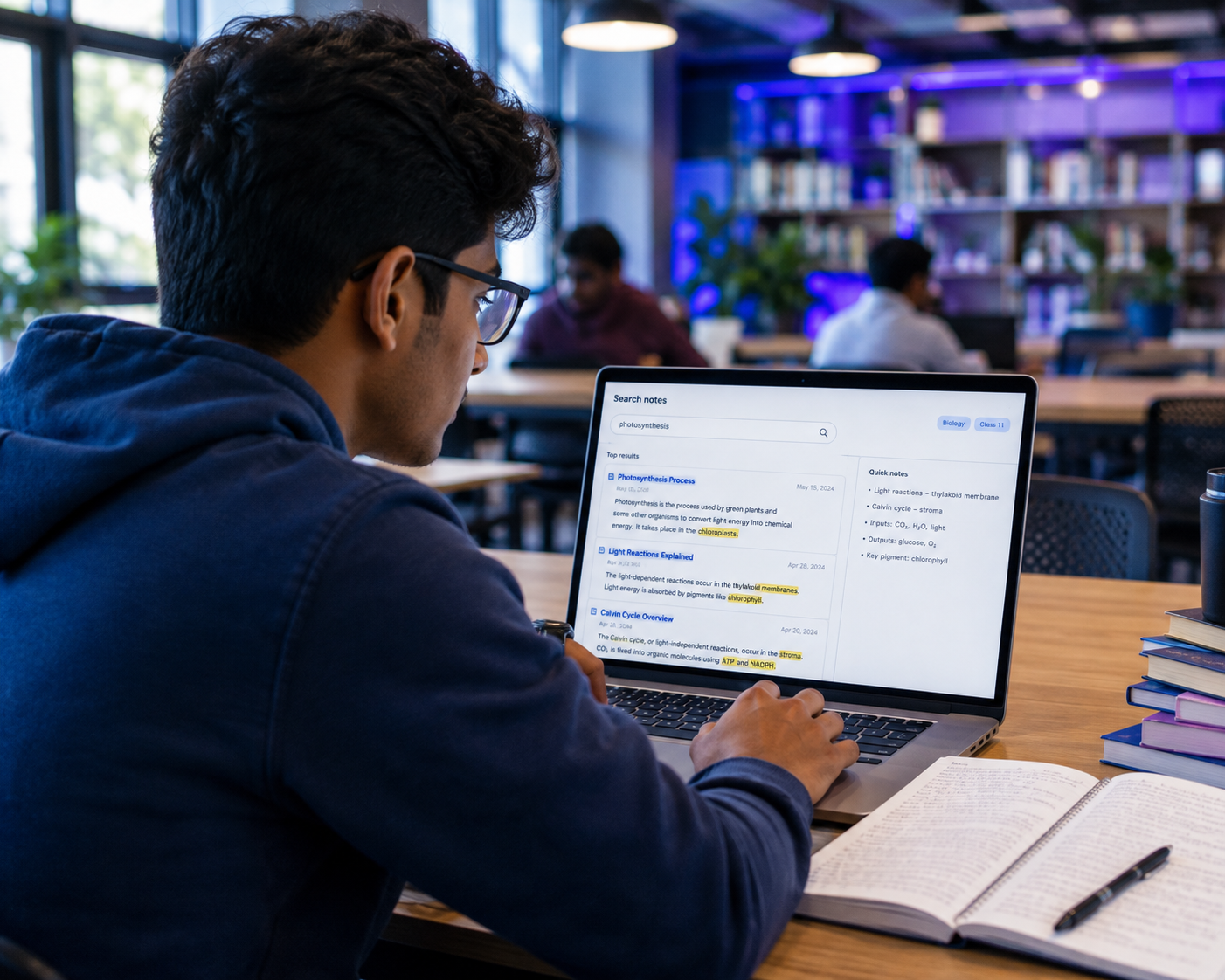Student using Smart Study Search to find study material